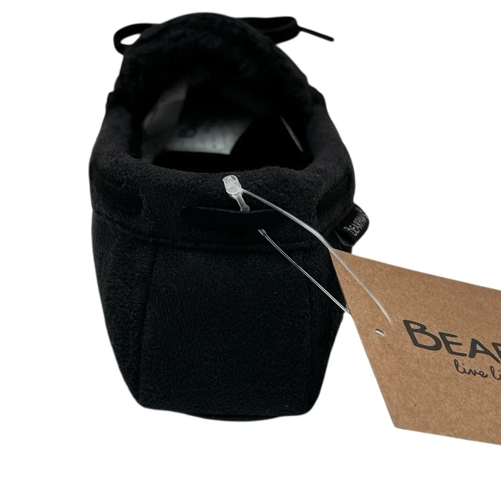 Bearpaw Boys Faux Fur Lined Slippers Size 11-12 (S) Black Warm Cozy Winter Shoes